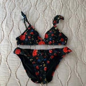 JCrew bikini with ruffles